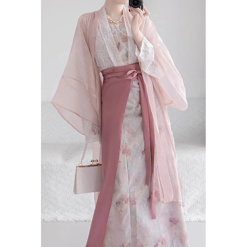 

Women's Han Chinese Clothing Aircraft Sleeve Sling Spinning Skirt Elements Daily Summer Style