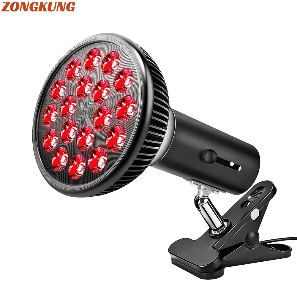 Infrared Lamp Red Light Dual Chip 660nm and 850nm Combo With Angle Adjustable Holder For Muscle Recovery Skin Care Pain Relief