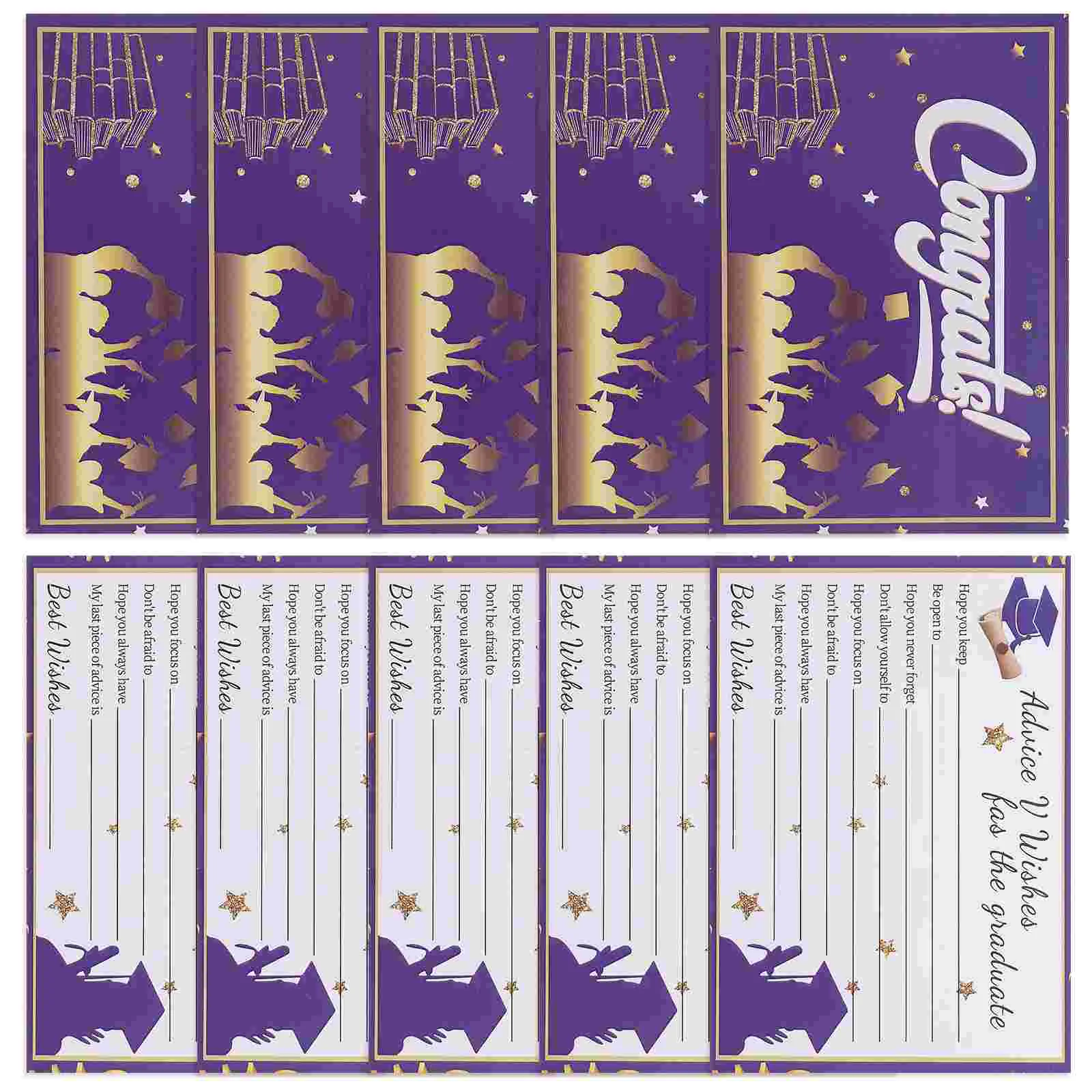 

10 Sheets Gifts Party Supplies Graduation Greeting Card Congratulations Paper Wishes for