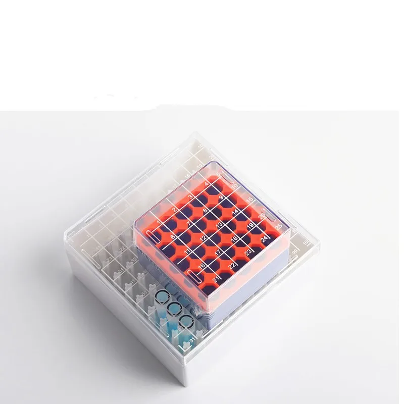 Freezing Storage Box Low-temperature Resistant Plastic Freezing Storage Box 25 81 100 Grid Laboratory Sample