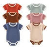 Summer Newborn Bodysuit Baby Romper Ribbed Infant Cotton Short Sleeve Body Suit Boy Girl Jumpsuits Baby Clothes One-Pieces 0-24M 1