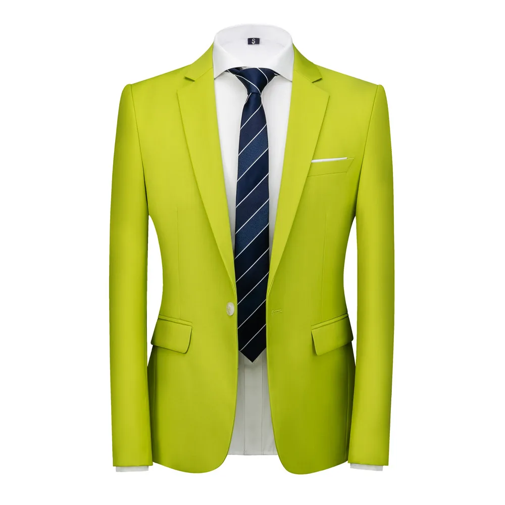 Men Suits Jackets Plus Size 6XL-M Candy Colors Business Slim Blazers Formal Office Social Club Casual
