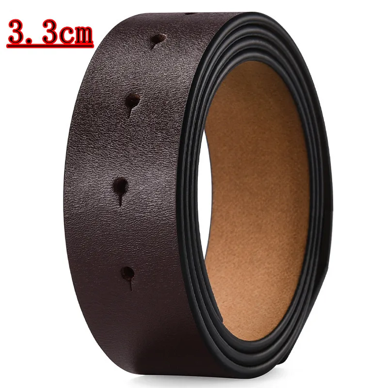 High Quality Leather Belt Men's Automatic Buckle Belt Without Buckle Fashion Leather Belt for Men No Buckle 3.3cm 3.5cm 3.8cm