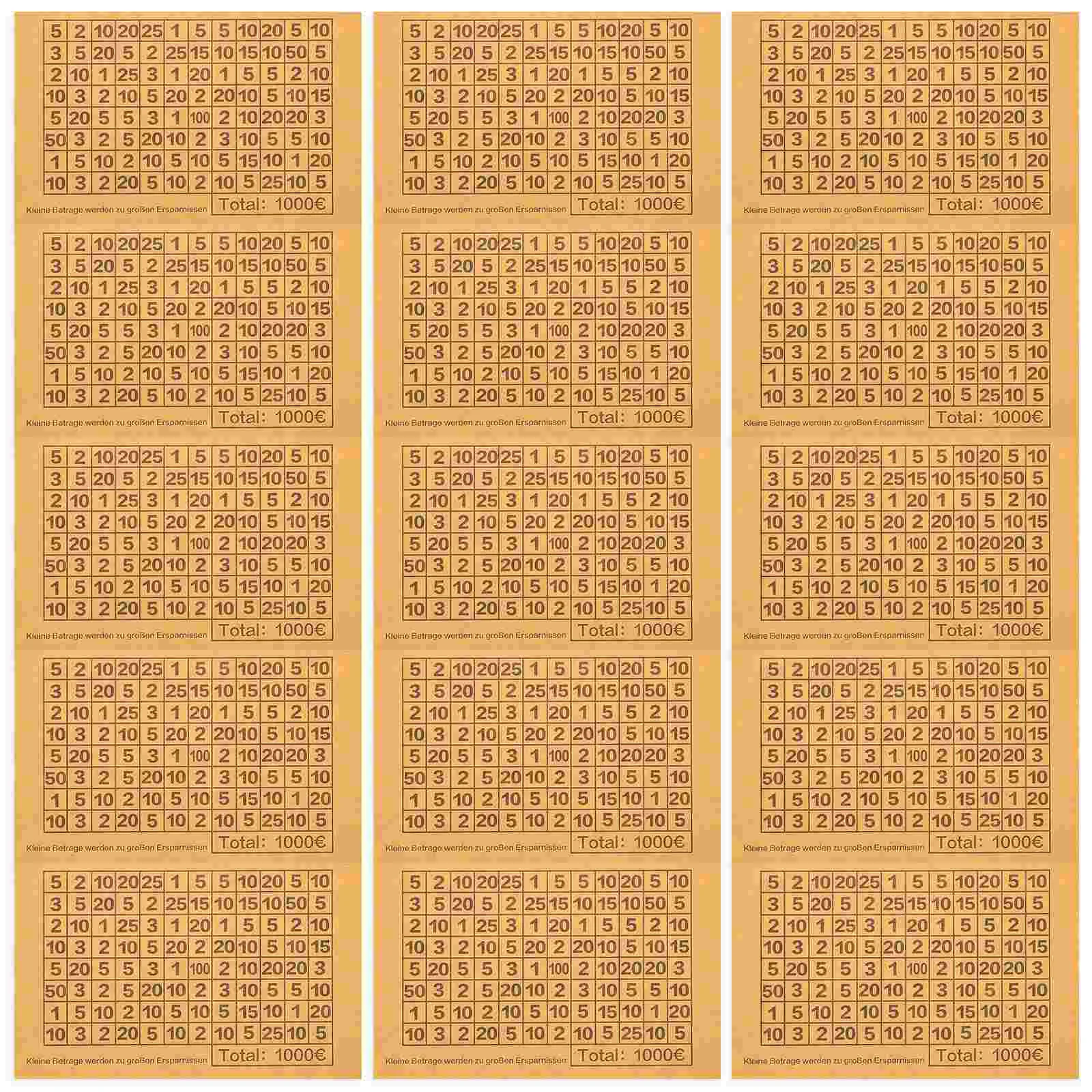 20 Sheets Piggy Bank Stickers Budgeting Number Adhesive Target Numbers Desktop Saving Goal Money Paper Targer 2