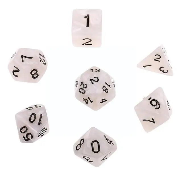 7psc/set Luminous Mini Dice Polyhedral Sided Multi-faceted Game Mini Set Dice Board Game Dnd Dice Set For Dungeons M4p8 5