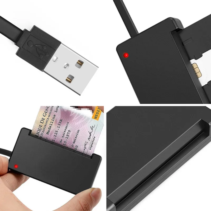 USB 2.0 스마트 카드 리더 메모리, ID 뱅크 EMV 전자 DNIE dni 시민 SIM 복제기 커넥터 어댑터 PC 컴퓨터용
