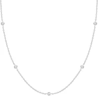 K Gold Plated Station Necklace Silver Plated Diamond Necklace For Women Simulated Diamond Necklaces Gift for Women CZ Chain 2