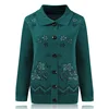 Print Mother Sweater Cardigan Top 60-80 Years Old Middle-Aged Elderly Women's Woolen Jacket Spring Autumn Knitted Shirt 4