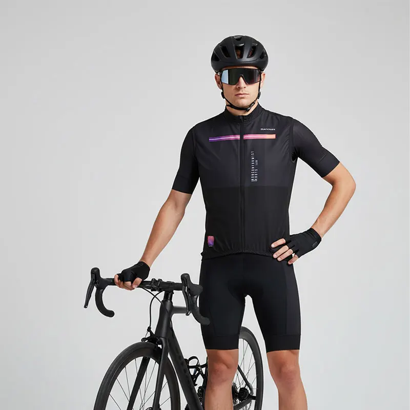SANCUAX Cycling Vest, Men's Summer Sleeveless Jersey Windproof MTB Gilet with Two Way Zippers and Pockets - Image 2