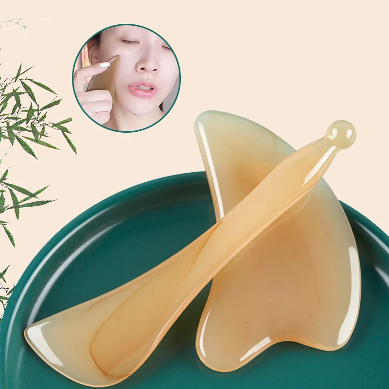 

1/2Pcs Resin Gua Sha Massage Board Rib Pulling Rod Skin Scraping Guasha Plate Face Eye SPA Scraper Body Massage Tools