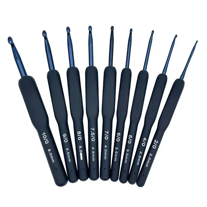 Crochet Kit New blue silicone handle crochet set sweater knitting tool blue soft handle crochet