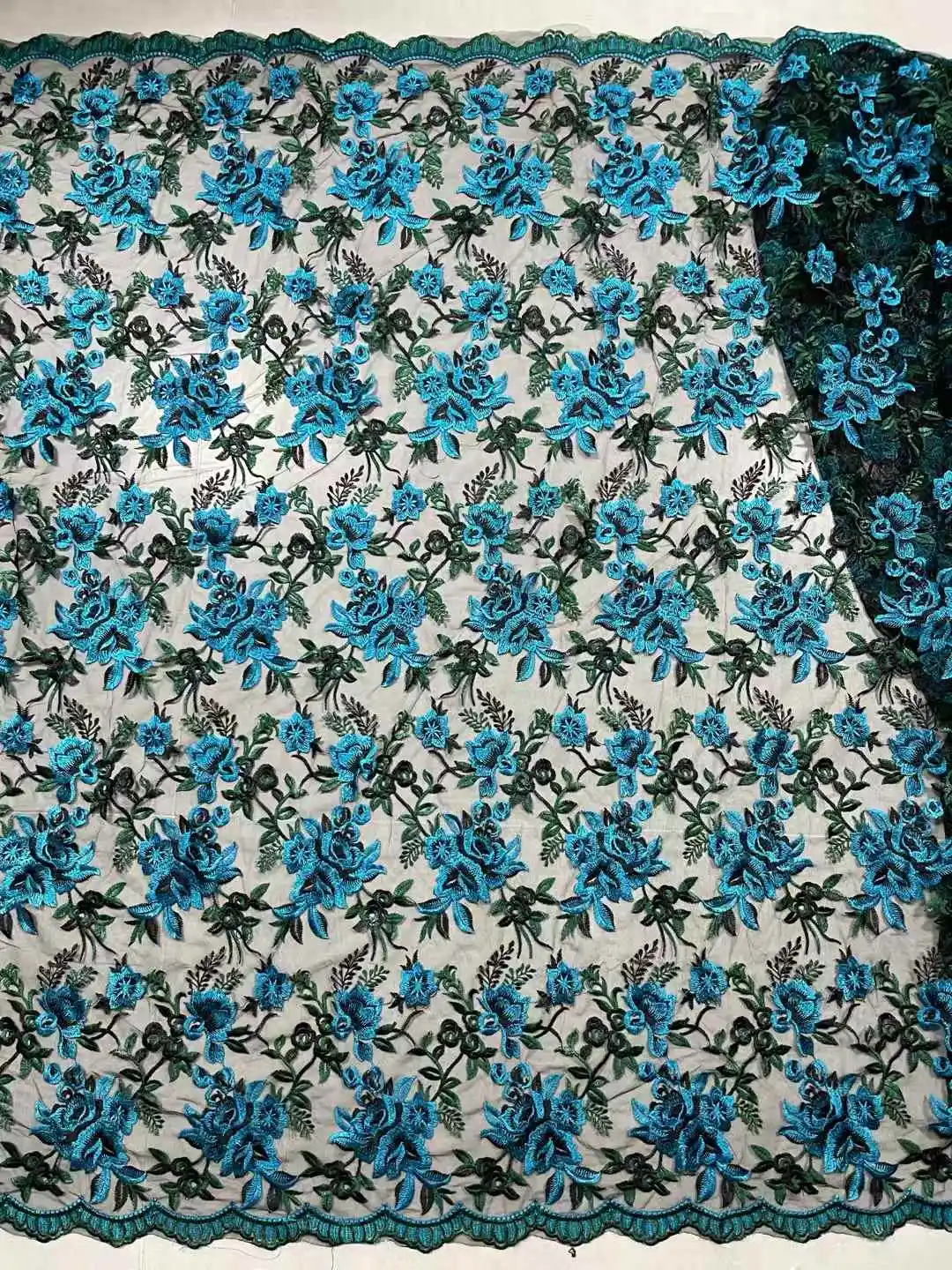 5 Yards Neueste Beste Qualität Zarte Bestickte Österreichische Spitze Sehr Weicher Mesh-Tüll-Stoff für Party- und Abendkleider NN_2468 – Detail 12