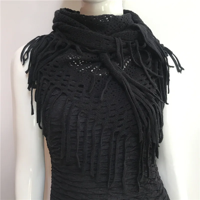 New Solid Color Tassel Wool Knit Triangle Scarf Shawl