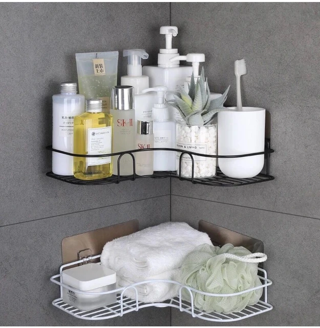 Bathroom Corner Shelf Without Drilling Rustproof Shampoo Holder Bathroom  Decor