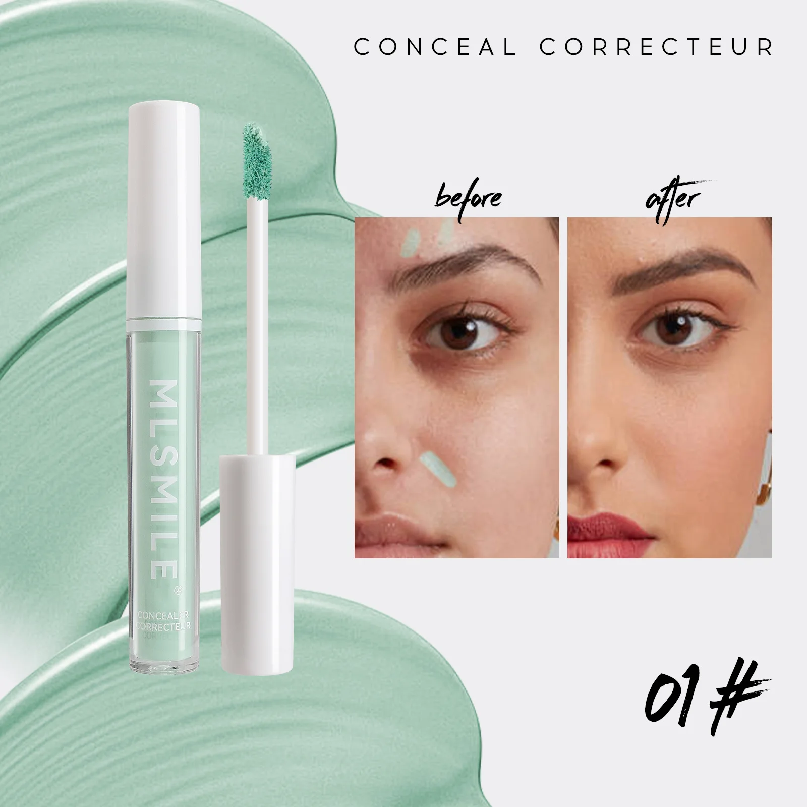 MLSMILE Foundation Concealer Liquid Face Base BB Cream Long Lasting Waterproof Cover Acne Spot Full Coverage Professional Makeup 5