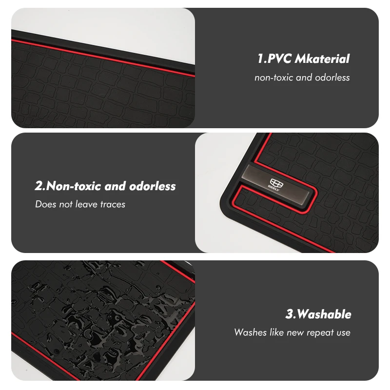 Car Non-Slip Mat Auto Silicone Interior Dashboard Phone Pads For Geely Monjaro Atlas Tugella Geometry C Coolray Emgrand ec