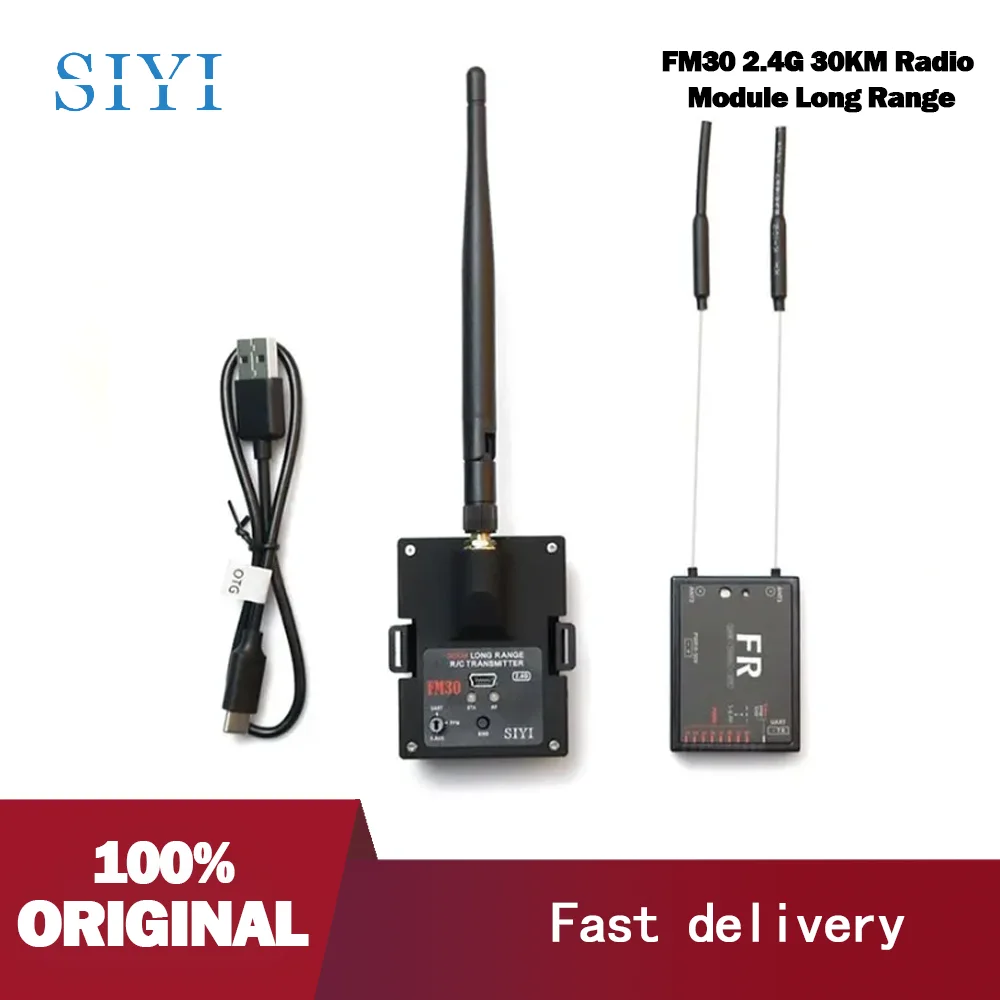 

Радиомодуль SIYI FM30, 2,4 ГГц, 30 км, Дальняя передача данных, Телеметрия, Bluetooth, с FR мини-приемником, OpenTX OTA, гоночные дроны RC
