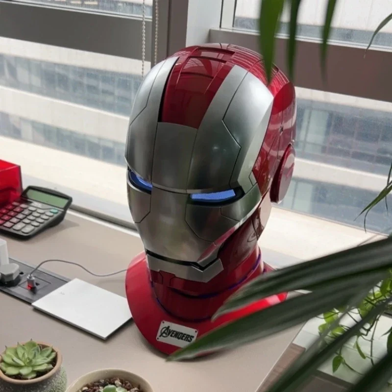 New Marvel Iron Man Autoking 1:1 Mk5 Casco Telecomando E Controllo Vocale Maschera Per Casco Automatico Ironman Con Figura Di Luce A Led Ragazzi