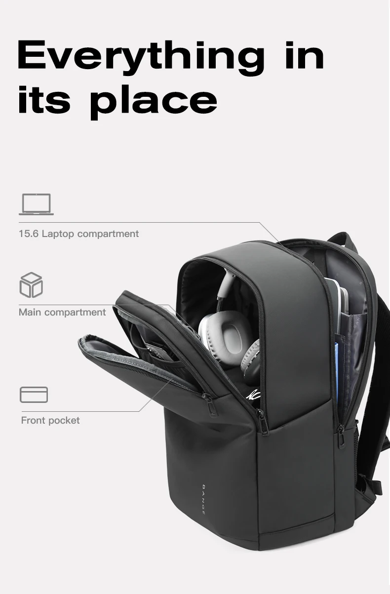 Bange BG-3068 Waterproof 15.6-Inch Multi-Pocket Business Trip Backpack description image 7