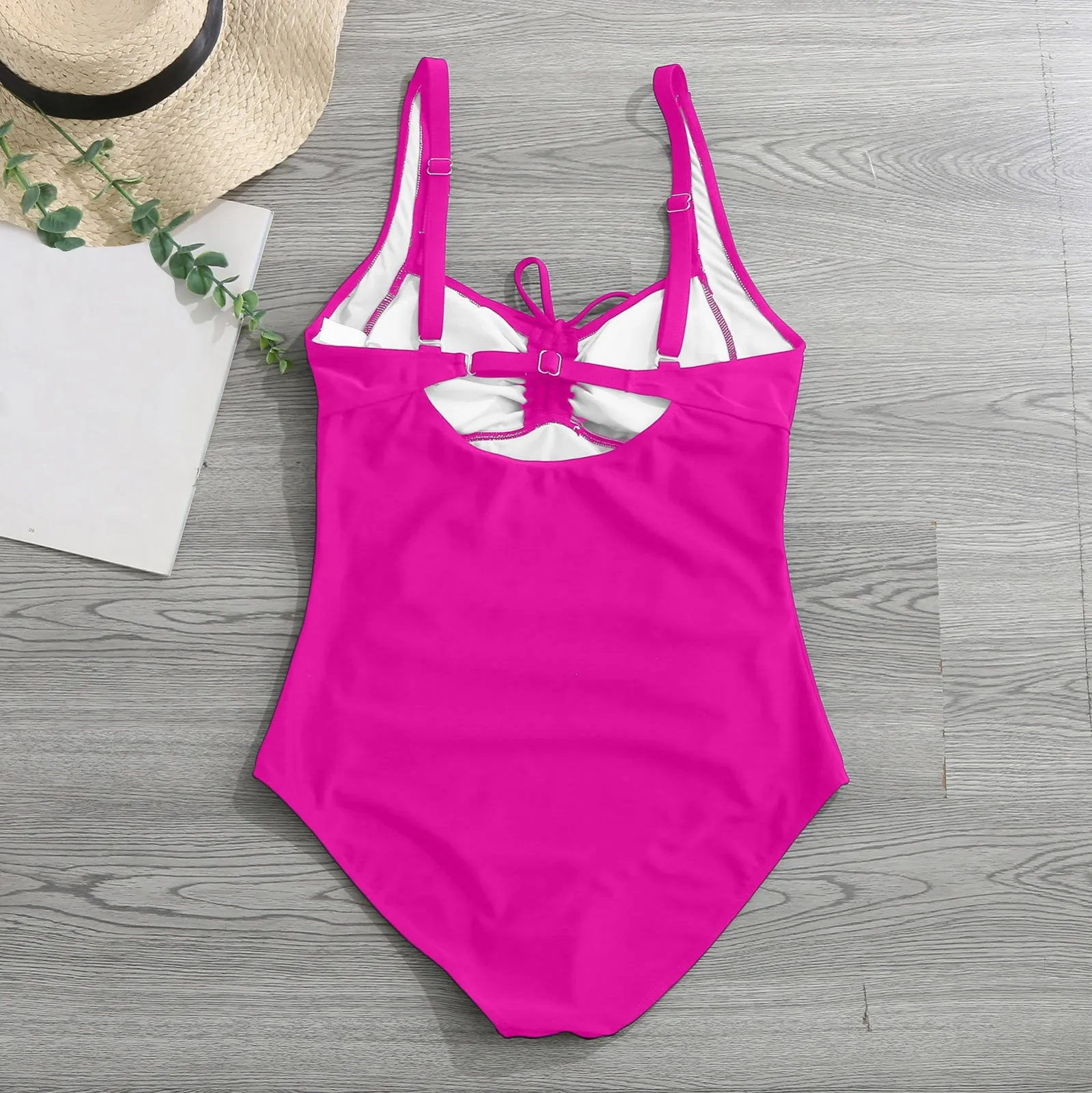 Women One Piece Swimsuit One Shoulder Tummy Control Ruched High Fork Cutout  Bathing Suit