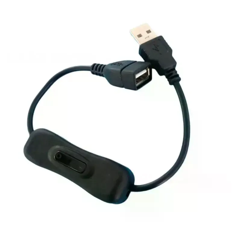 30/100cm USB 연장 케이블(ON OFF 스위치 포함) USB 팬용 LED 표시기 LED 램프 데이터 동기화 USB 2.0 연장 코드