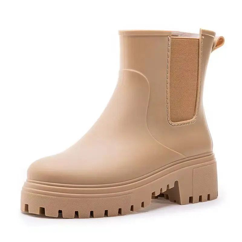

Женские туфли с высоким верхом, непромокаемые, Нескользящие, Рабочая обувь на толстой подошве, со съемным хлопковым покрытием, обувь для воды