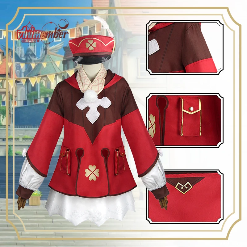 

Anime Game Cosplay Clothes Genshin Impact Klee Cosplay Costume Klee Outfits Dress Hat Wig Halloween Carnival Comic for Women
