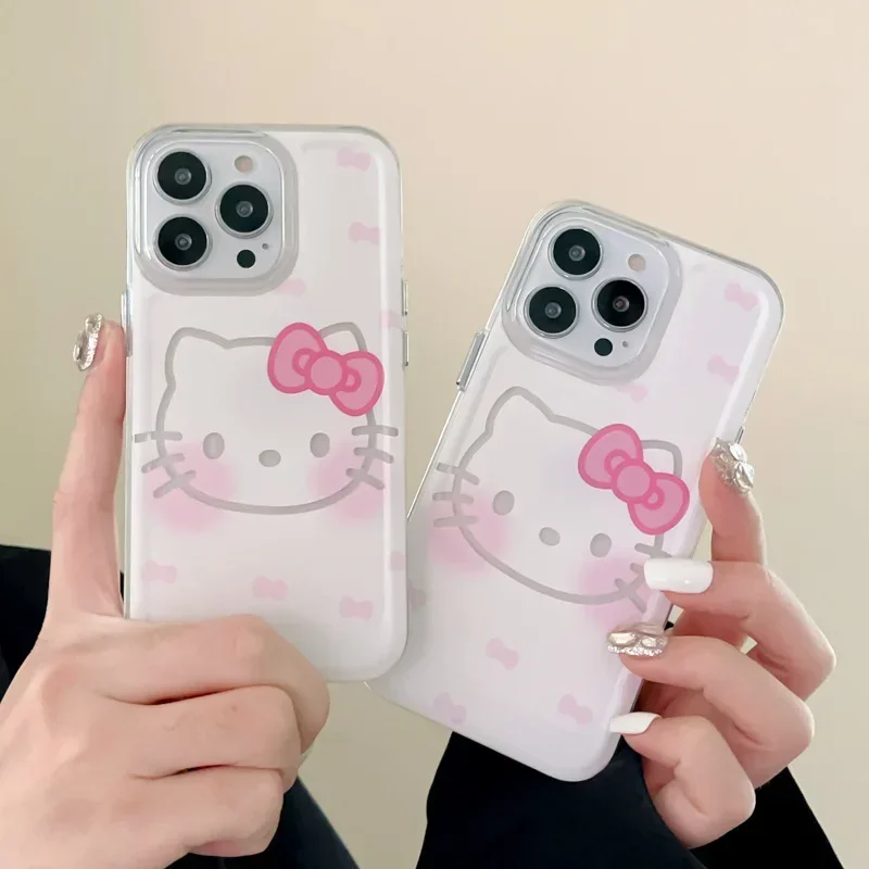 

IPhone14Promax Kawaii Sanrio HelloKitty Anime Cartoon Phone Case Anti Collision Young Girl Cute Accessories Birthday Gift Beauty