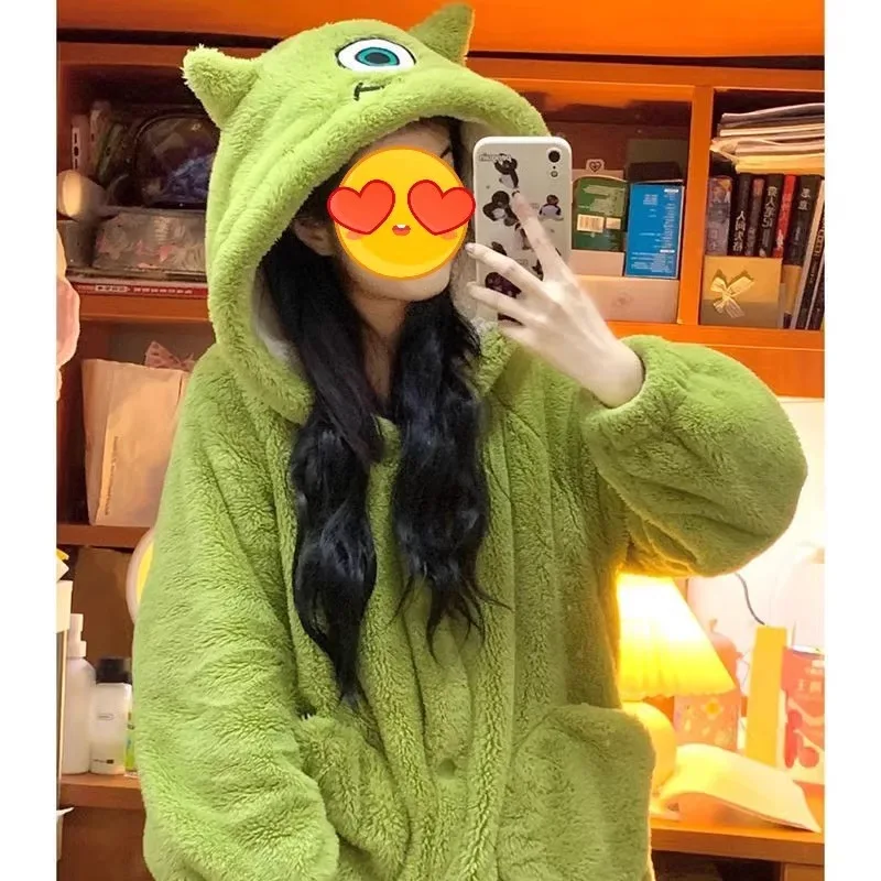 Anime Adult Mike Wazowski Monsters Cosplay Halloween Costumes Onesies Nightgown Xmas Carnival Funny Pajamas Kigurumi