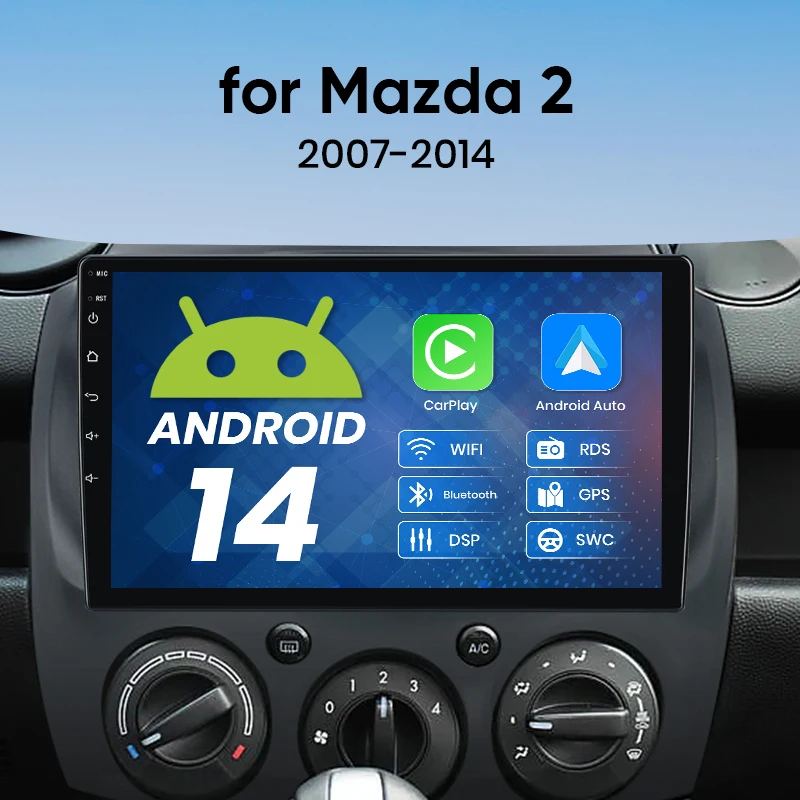 Wireless CarPlay Android Auto Radio For Mazda2 Mazda Car Multimedia Player GPS 2din Autoradio Stereo Bluetooth RDS