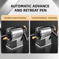 SUNWOOD X620 Metal Texture Manual Pencil Sharpener Auto Feed & Retract Large Capacity Alloy Steel Blade Gunmetal Gray Student Gi 3