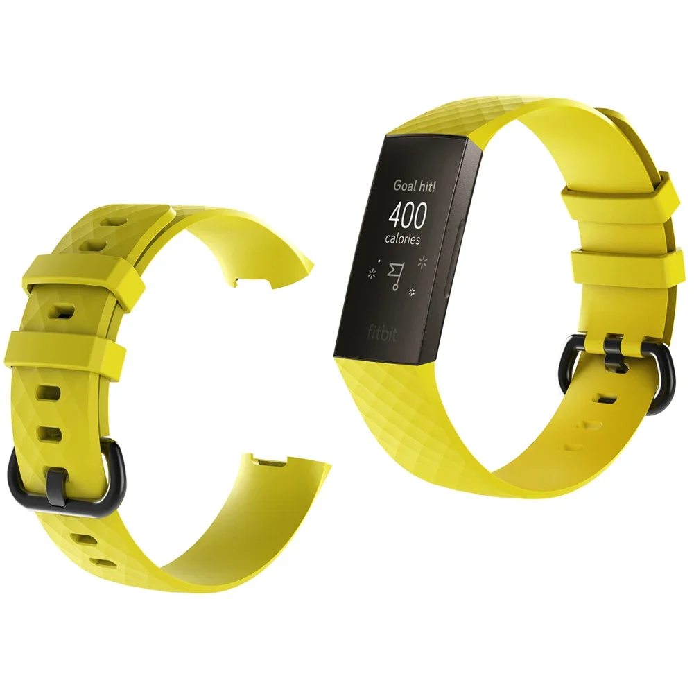 3D Diamond Silicone Wristband Strap For Fitbit Charge 3 Activity Tracker Smartwatch Replace Strap Band