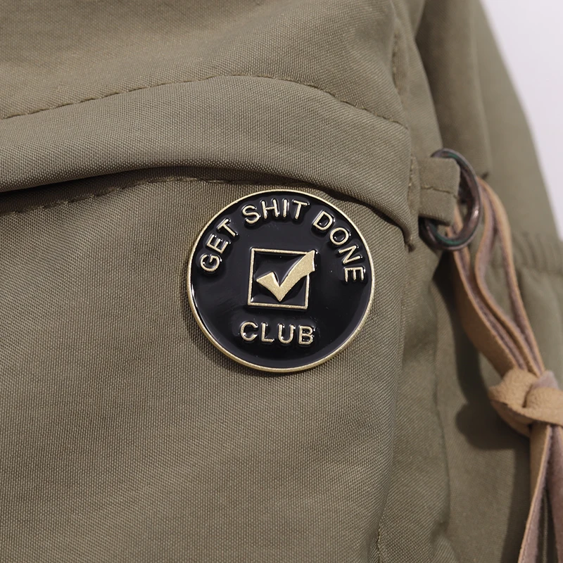 Get Shit Done Club Emaille Pin Motivationsschild Phrasen Brosche Revers Rucksack Abzeichen Schmuck Dekorativer Schmuck Geschenke für Freunde – Detail 11