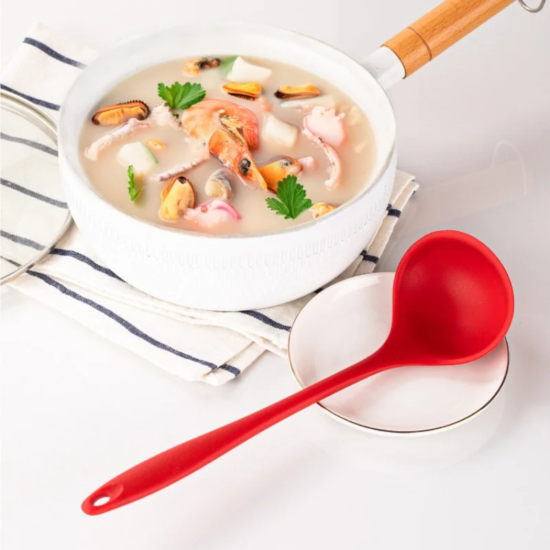 Silicone Spoon One-Piece All-Inclusive Big Spoon Food Grade High Temperature Resistant Soup Kitchen Non-Stick