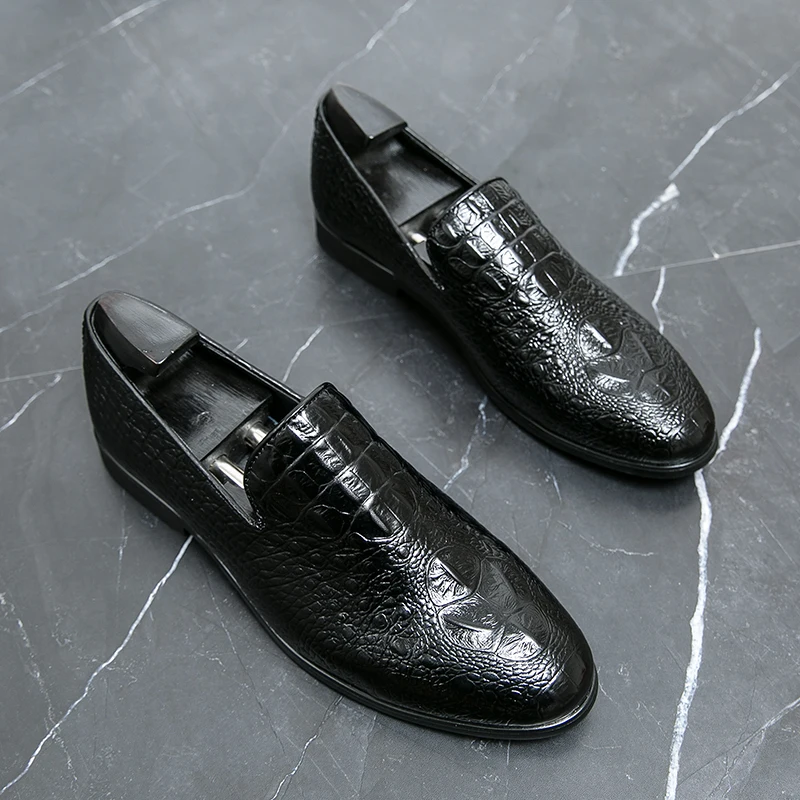 

Loafers Mens Casual Shoes Luxury Brand Designer Men's Driving Shoes Crocodile Pattern Business Dress Shoes Slip-On Moccasins
