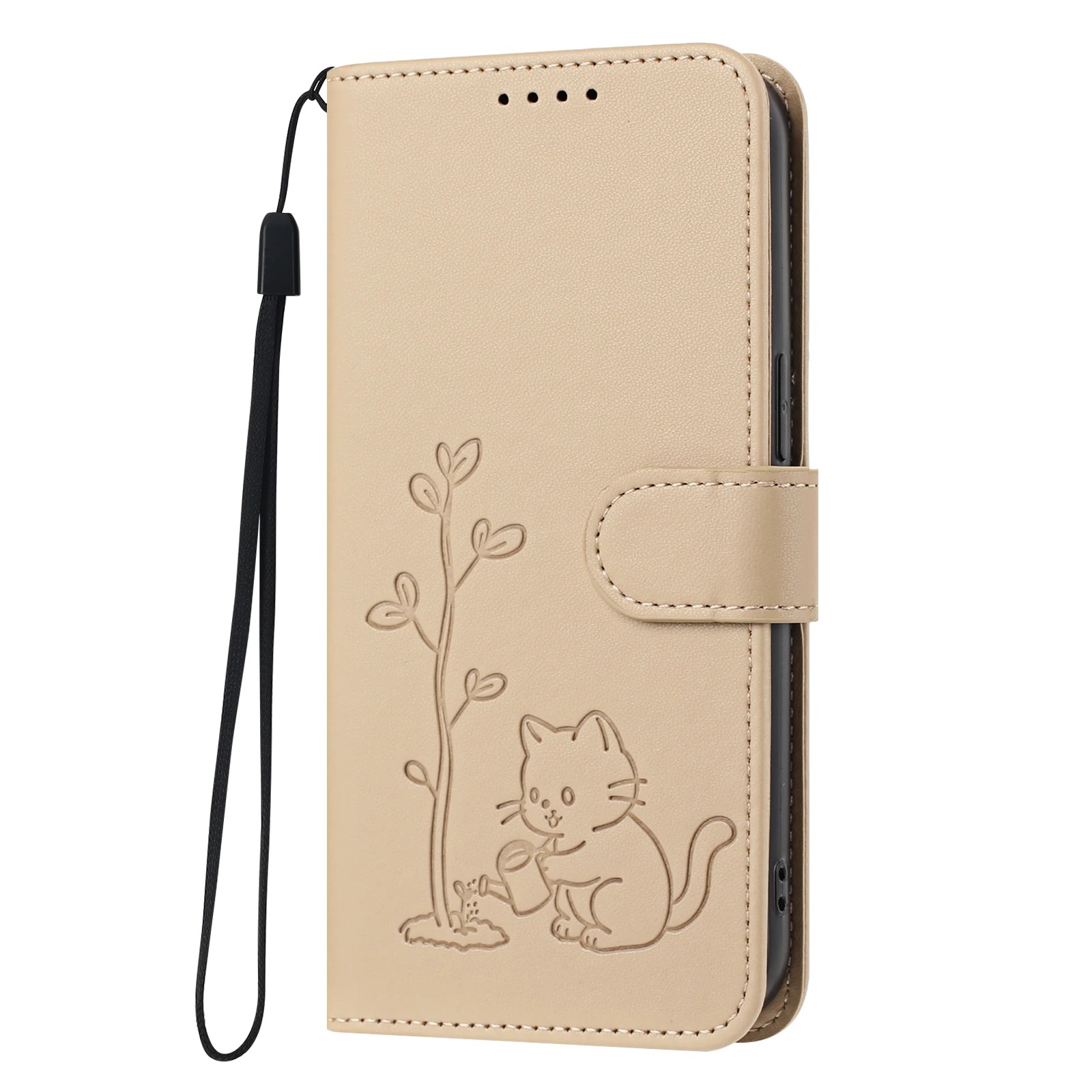 Cartoon Cat Leather Flip Phone Case