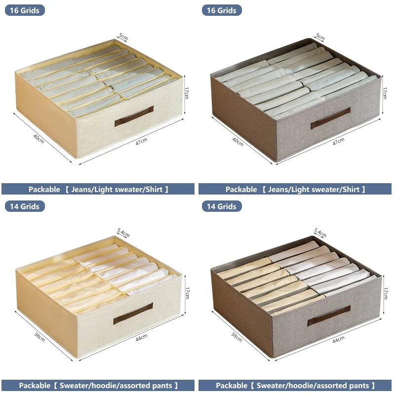 Description Picture 4 of itemDouble Grids Clothes Organizer Cabinet Drawers Organizer For Socks Pants Underwear Storage Boxes Room Wardrobe Closet Organizers