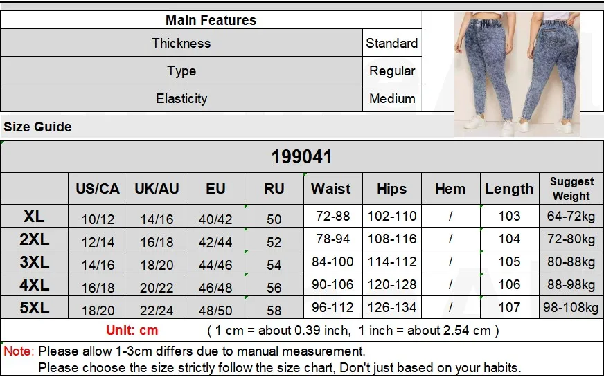 Plus Size Elastic High Waist Snow Wash Pencil Pants Casual Female Jeans 3 4  5xl Women Stretch Long Denim Pant Trousers Mom Jeans - Plus Size Pants &  Capris - AliExpress