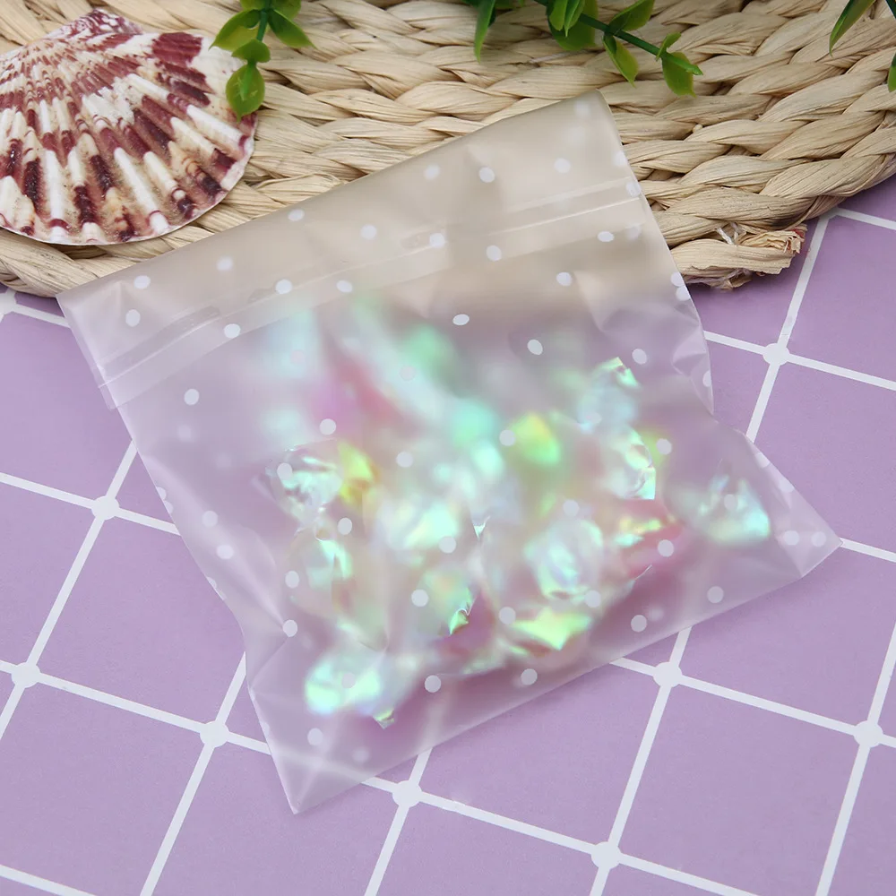Plastic Food Storage Bags Transparent Dot Ziplock Fresh-Keeping Dustproof Reclosable Sachet Zip Candy Cookie Storage 100Pcs