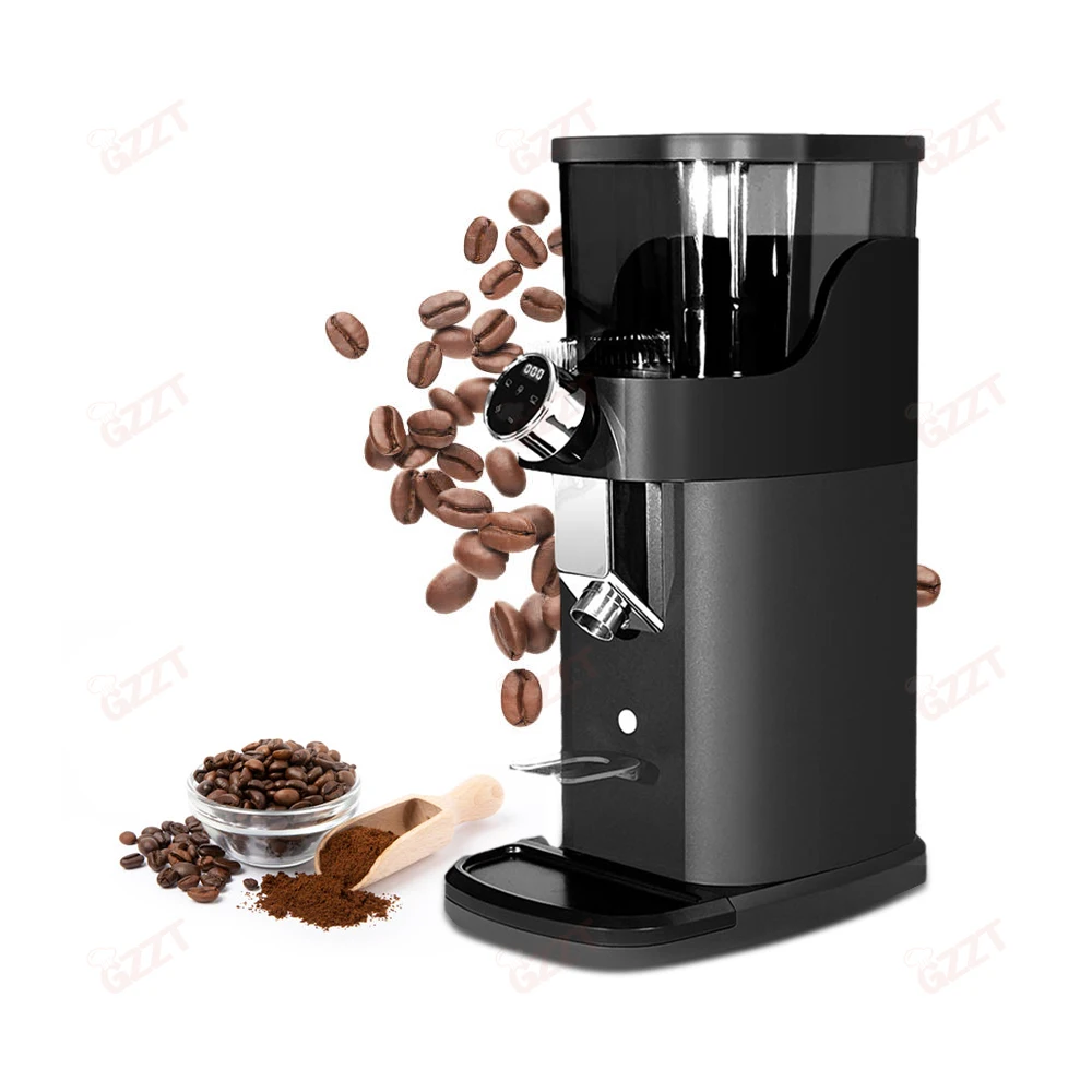 GZZT Commercial Electric Coffee Grinder Quantitative Grinder Setting Time Uniform Powder Output Milling Maker Miller black disassembly length cm adjustment wrench angle grinder made of quantity pc save time made of removal wrench