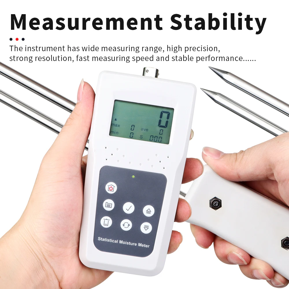 Moisture Meter LCD Display for Cereal Straw Bran Forage Grass Bamboo