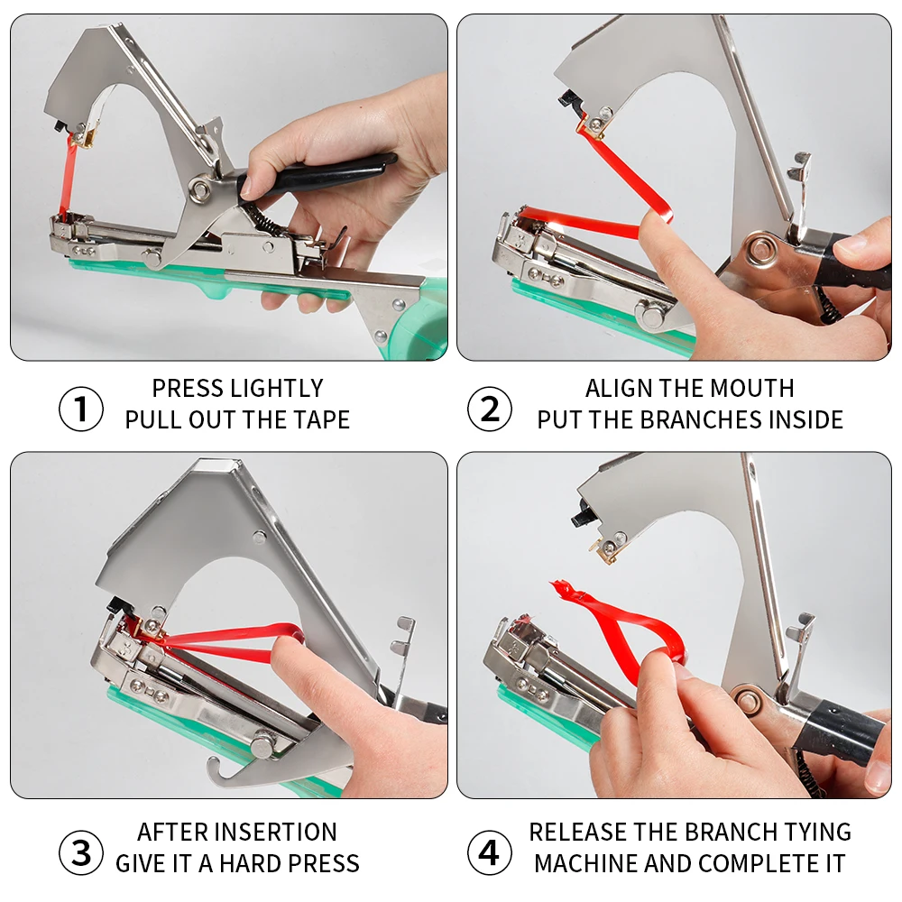 Crop Binding Machine Set Garden Tools Hand Tying Machine Straps Grape Branch Machine Tape Nails Terminator Tapetool Tapener 6