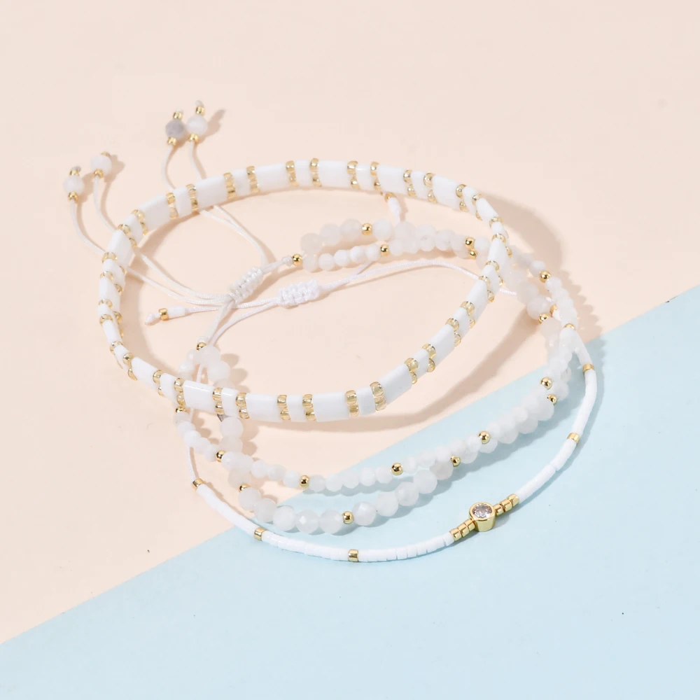 Bracciali Elasticizzati KELITCH Con Perline Miyuki Tila - Fatti A Mano, Colorati, Regalo Per Donna E Amica