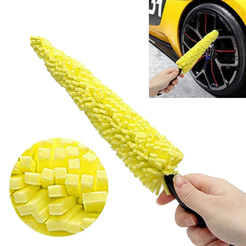 

Car Wheel Brush Tire Cleaning Brush Tool Car Rim Scrubber Cleaner Duster Handle Motorcycle Truck Wheel Car Grooming Brush