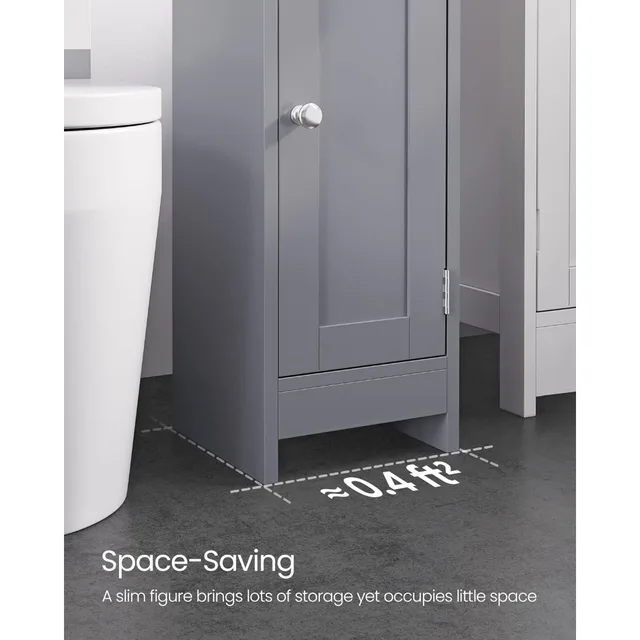 VASAGLE Small Bathroom Storage Corner Floor Cabinet with Door and