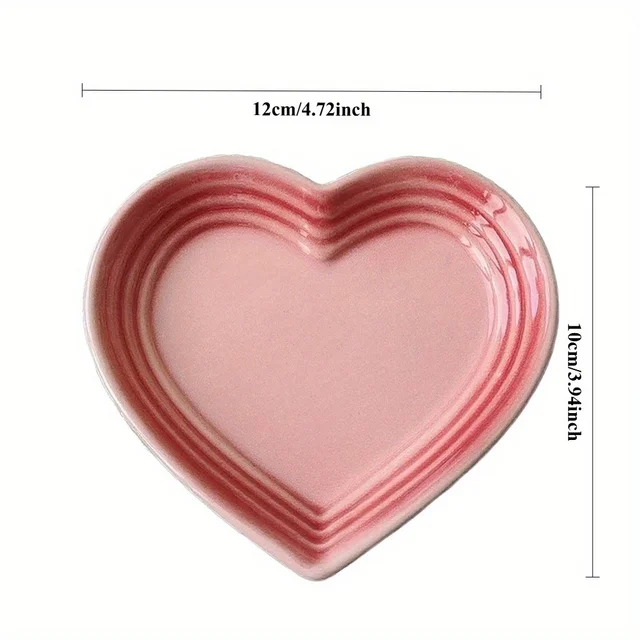 Gradient Heart-shaped Ceramic Pet Bowl, Anti-Vomiting Stress-Free, 12cm Underglaze Color Cat Bowl Dog Bowl-creative Pet Bowl 2