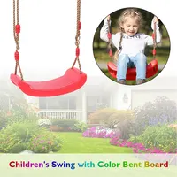 Hanging Seat Toys Height Adjustable Ropes Indoor Outdoor Toys Board Swing Chair Rainbow Curved Board Outdoor Garden Tree Swing 2