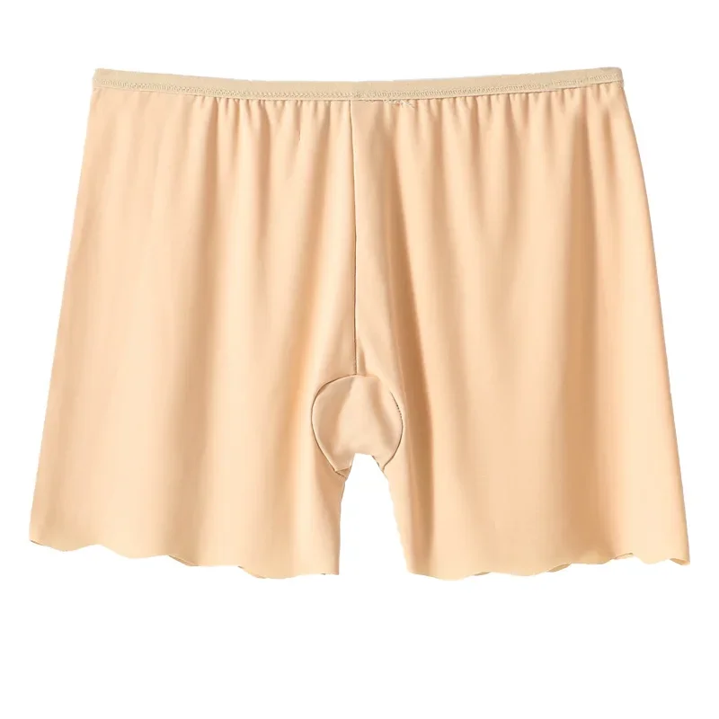 Women Seamless Safty Shorts Silk Ruched Summer Tights Button Protected Elastic Leggings Yogo Pants 반바지 여성 under skirt