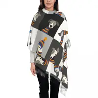 Funny Cartoon Greyhound Whippet Dog Tassel Scarf Women Soft Sighthound Hound Shawl Wrap Female Winter Scarves 1
