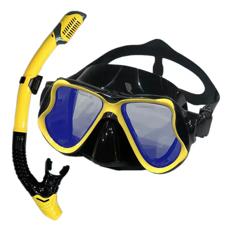 Professional Swimming Waterproof Soft Silicone Glasses Anti-Fog Plating Goggles Full Dry Breathing Tube Diving Mask 5